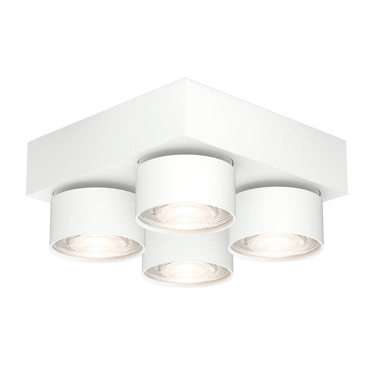 Wittenberg 4.0, wi4-ab-4q Aufbaustrahler, Weiß matt, Extra-Warmweiß 2700K, Spot 12°, Phase Cut Wittenberg 4.0, wi4-ab-4q Aufbaustrahler, Weiß matt, Warmweiß 3000K, Flood 38°, Bluetooth