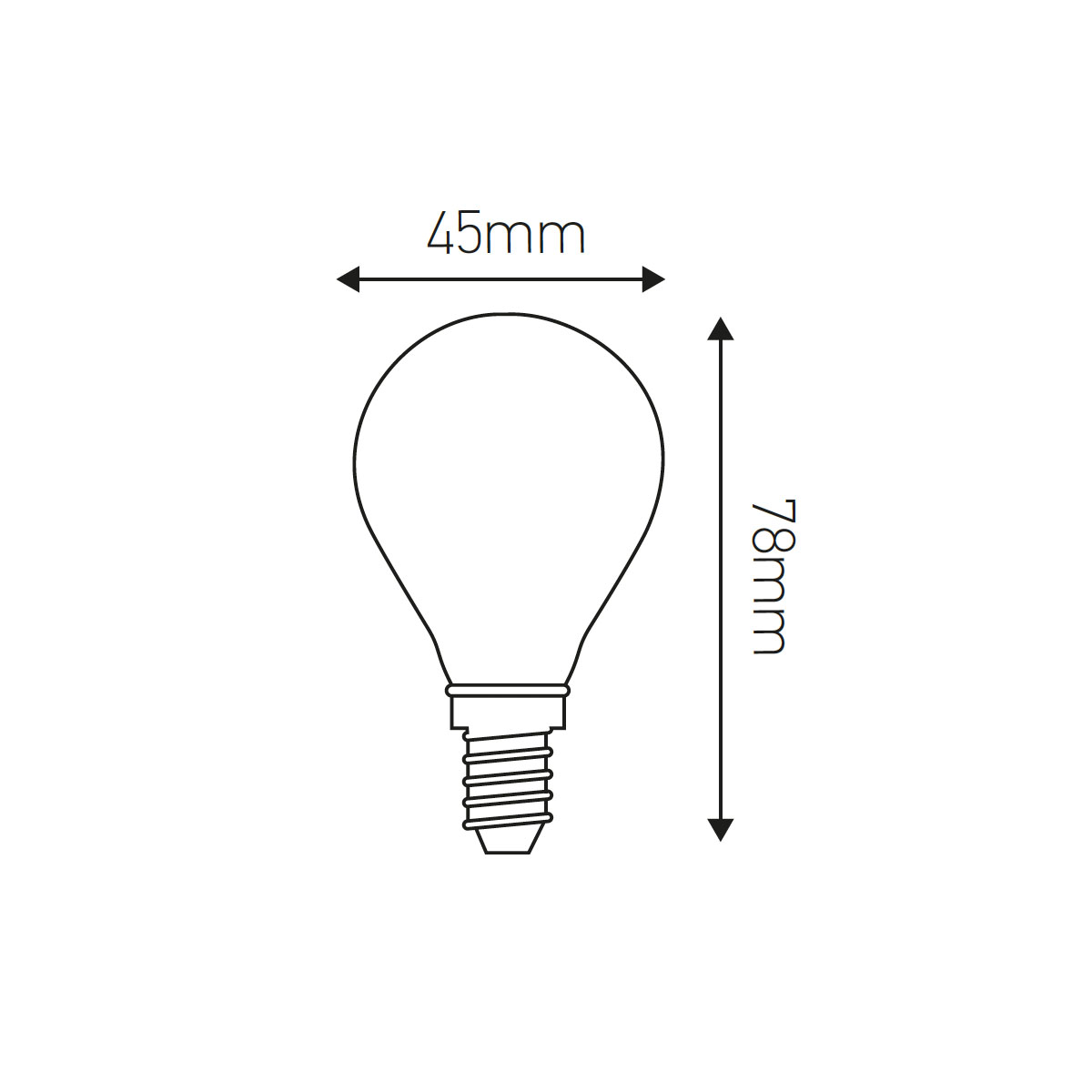 Golfball CAP G45 golden cap LED filament 4W E14 2700K 350lm dimmbar