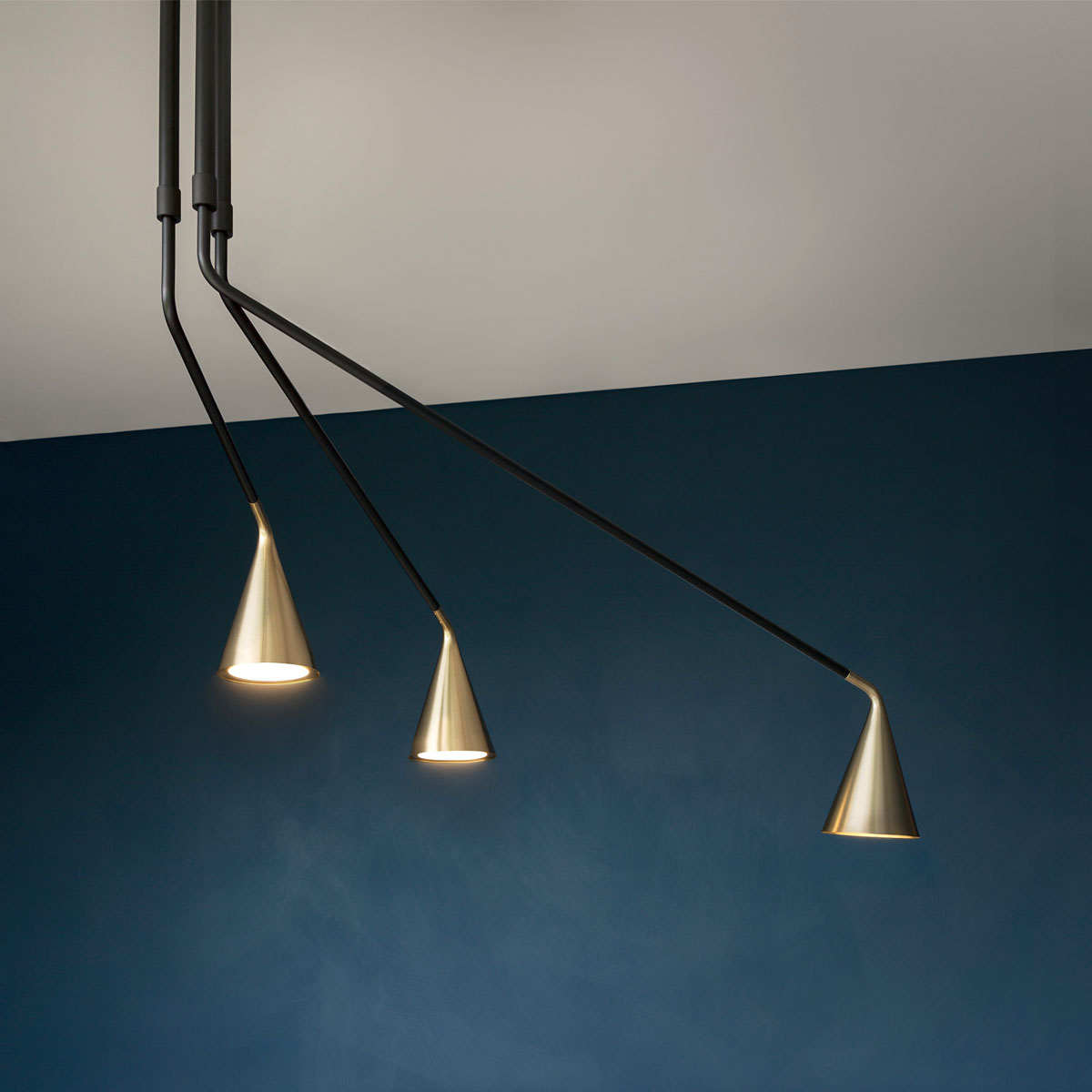 Gordon 561.13abc Deckenleuchte 3-flammig, Schwarz Matt & Schwarz Chrom