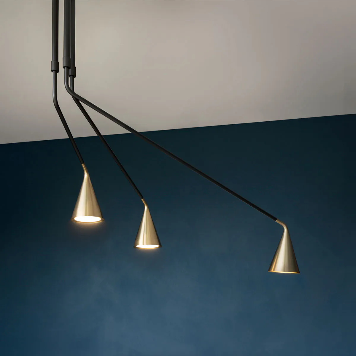 Gordon 561.13abc Deckenleuchte 3-flammig, Schwarz Matt & Schwarz Chrom