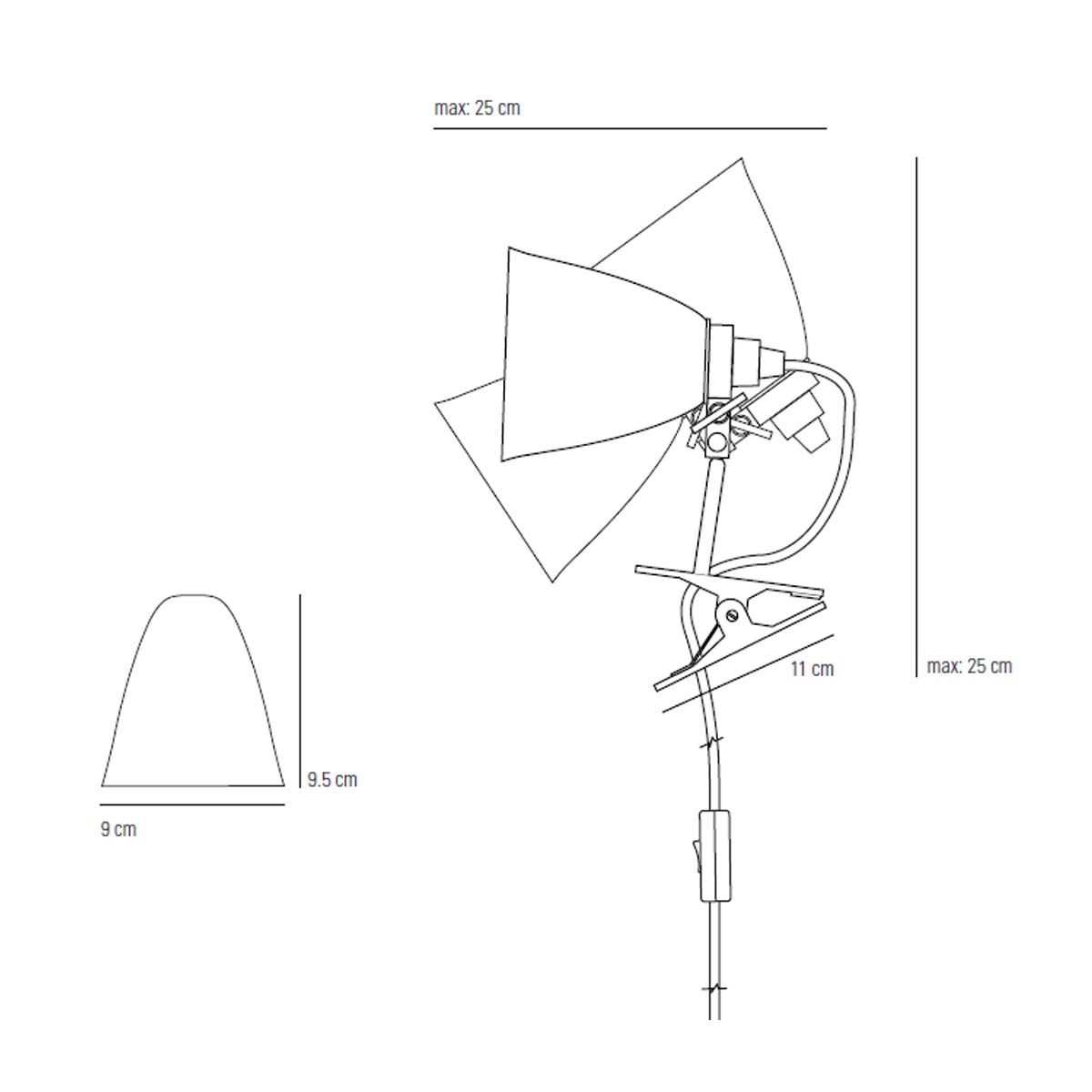 Hector Small Dome Klemmeleuchte, Ø: 9 cm, Hellblau