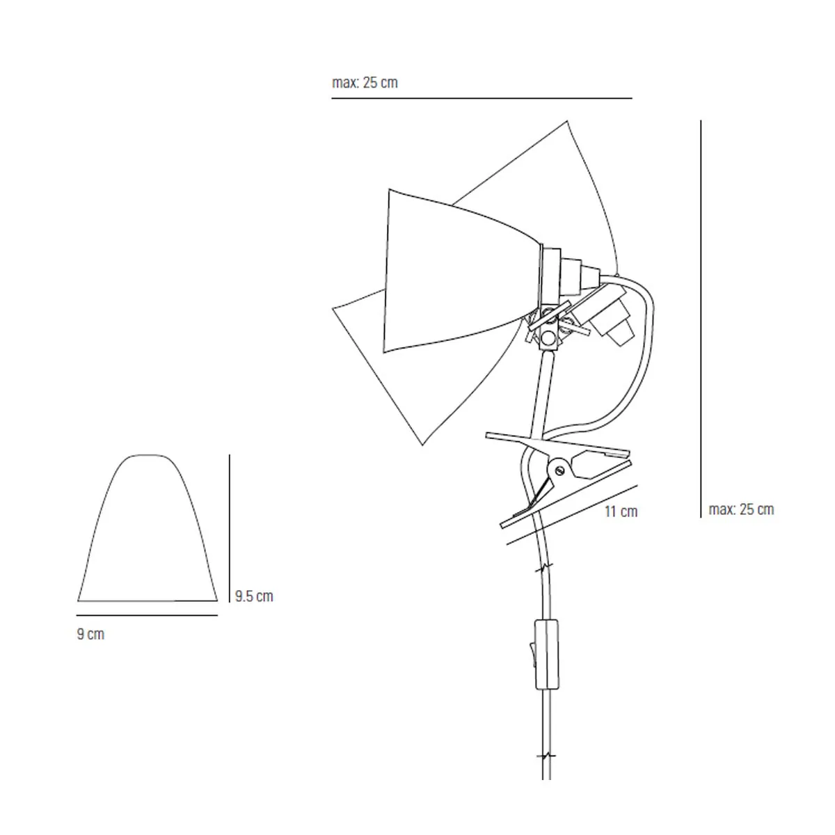 Hector Small Dome Klemmeleuchte, Ø: 9 cm, Hellblau