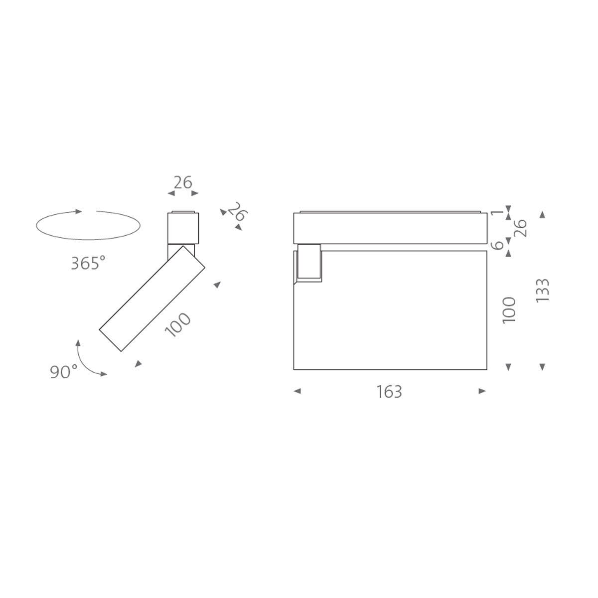 fbl-21 Aufbaustrahler, B: 16,3 cm, H: 10 cm, Schwarz matt, Warmweiß 3000K, Spot 12°, DALI