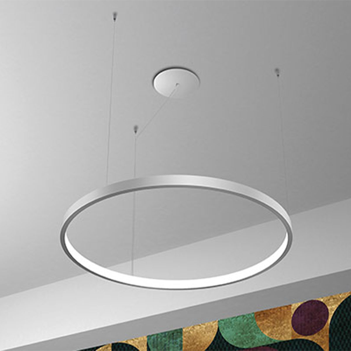 Aura S60 Pendelleuchte, Weiß, Ø: 60 cm, Nicht dimmbar Aura S120 Pendelleuchte, Messing brüniert, Ø: 120 cm, Dimmbar