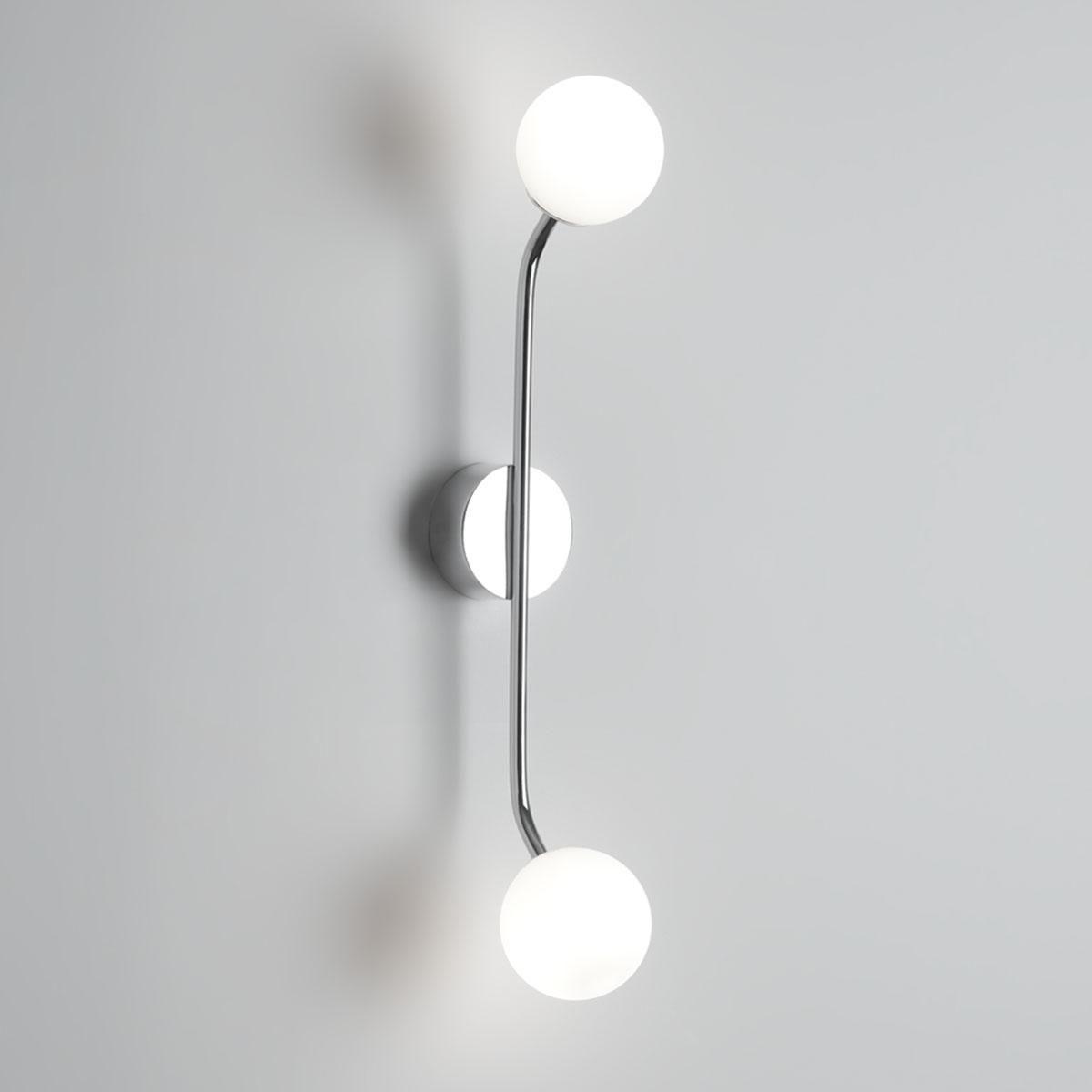 Pep Two Wandleuchte Bad, H: 49,5 cm, B: 8 cm, Chrom
