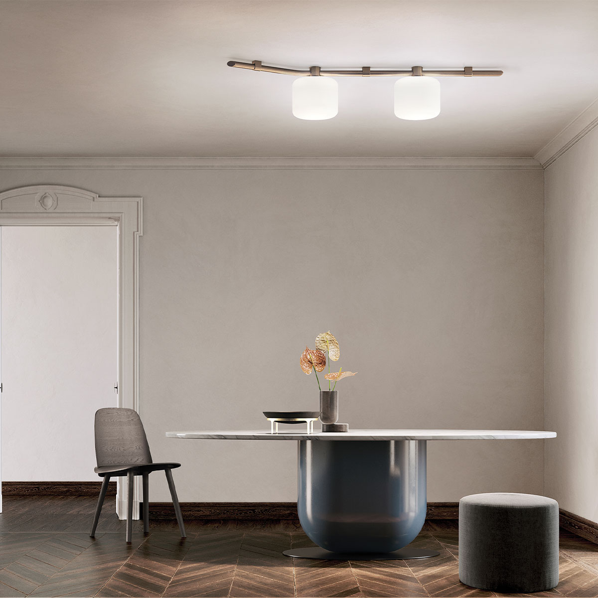 Floed 2 Wand- und Deckenleuchte, L: 151 cm