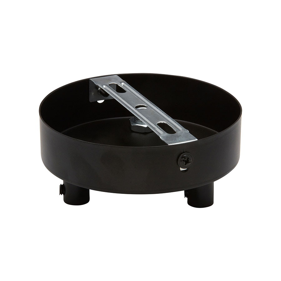 Lampen Baldachin Metall 3-fach Schwarz, Ø: 10 cm x H: 2,5 cm