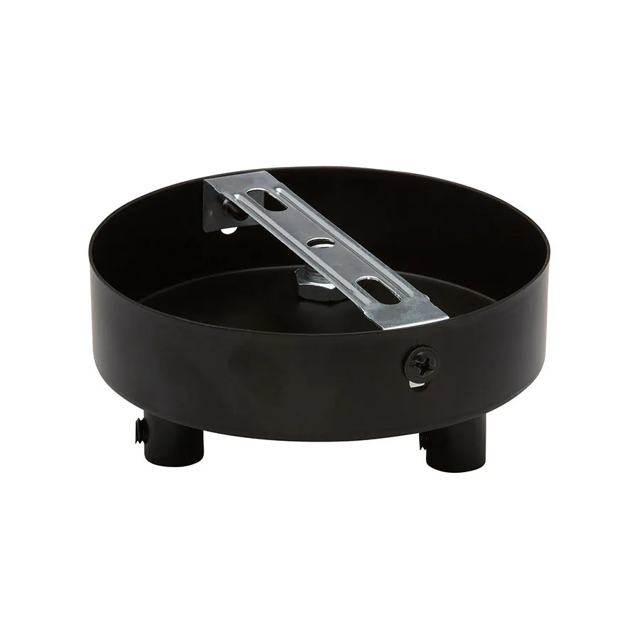 Lampen Baldachin Metall 3-fach Schwarz, Ø: 10 cm x H: 2,5 cm