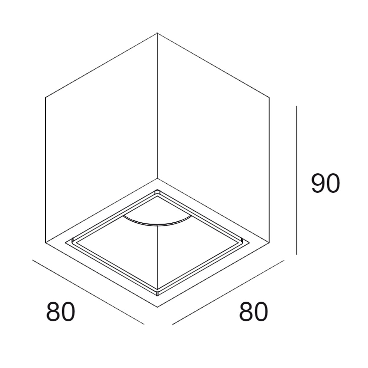 BOXY 2 L 92733 DIM8 Aufbaustrahler, L: 8 cm, B: 8 cm, Dim to Warm, Weiß