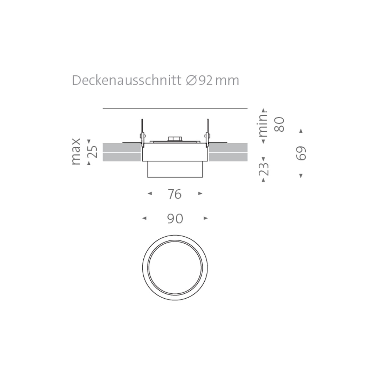 Wittenberg 4.0, wi4-eb-1r-ep Einbaustrahler, Weiß matt, Extra-Warmweiß 2700K, Spot 12° Wittenberg 4.0, wi4-eb-1r-ep Einbaustrahler, Messing, Warmweiß 3000K, Flood 38°