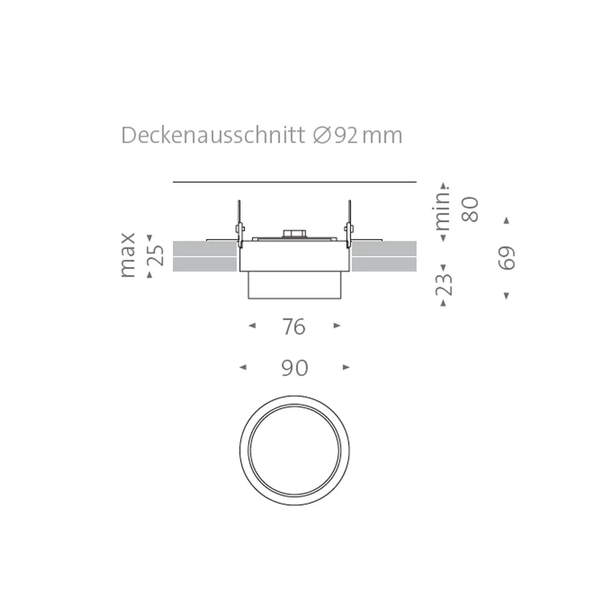 Wittenberg 4.0, wi4-eb-1r-ep Einbaustrahler, Messing, Warmweiß 3000K, Flood 38°
