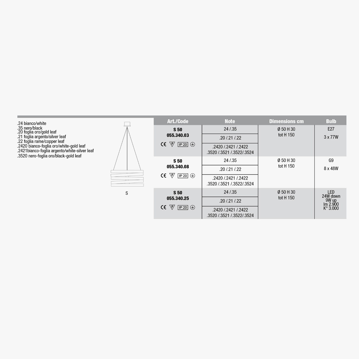 Band Pendelleuchte, Ø: 50 cm, H: 30 cm, Schwarz & Blattgold, LED