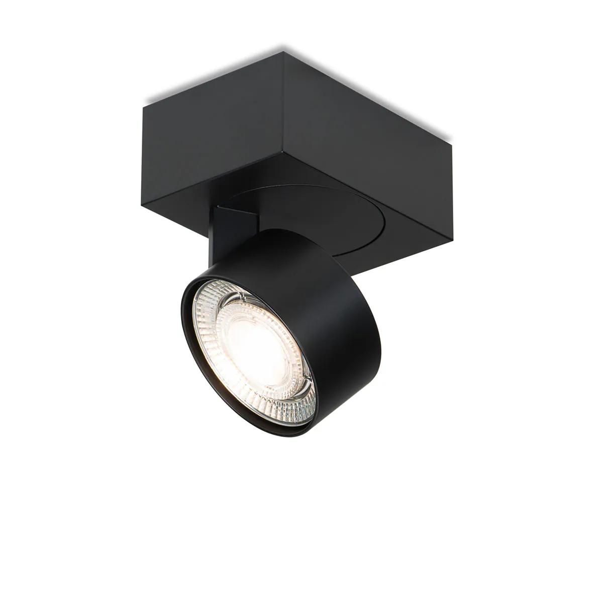 Wittenberg 4.0, wi4-ab-1e Aufbaustrahler, Schwarz matt, Warmweiß 3000K, Flood 38°