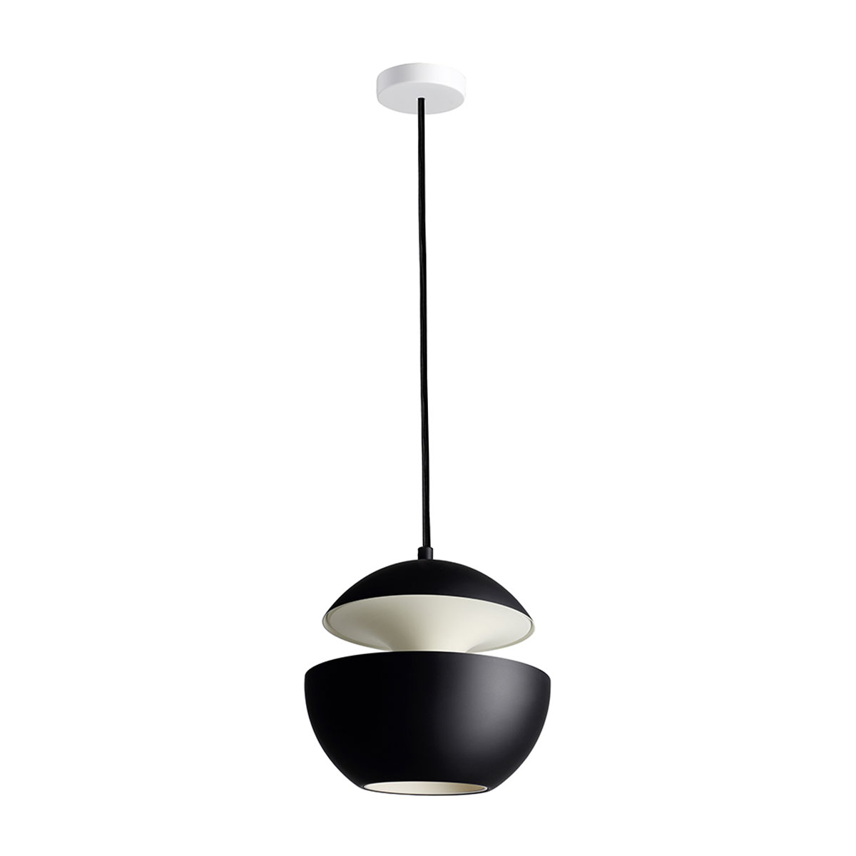 DCW Editions Here Comes The Sun 175 Pendelleuchte Schwarz & Weiß Ø 17,5 cm Modern – exklusive Pendelleuchte für Esszimmer