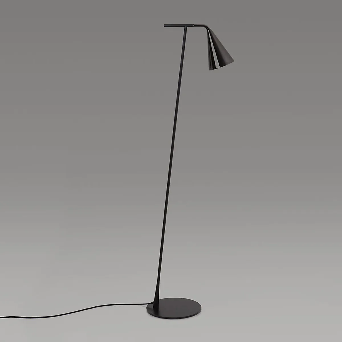 Gordon 561.61 Stehleuchte H: 140 cm, Schwarz Matt & Schwarz Chrom