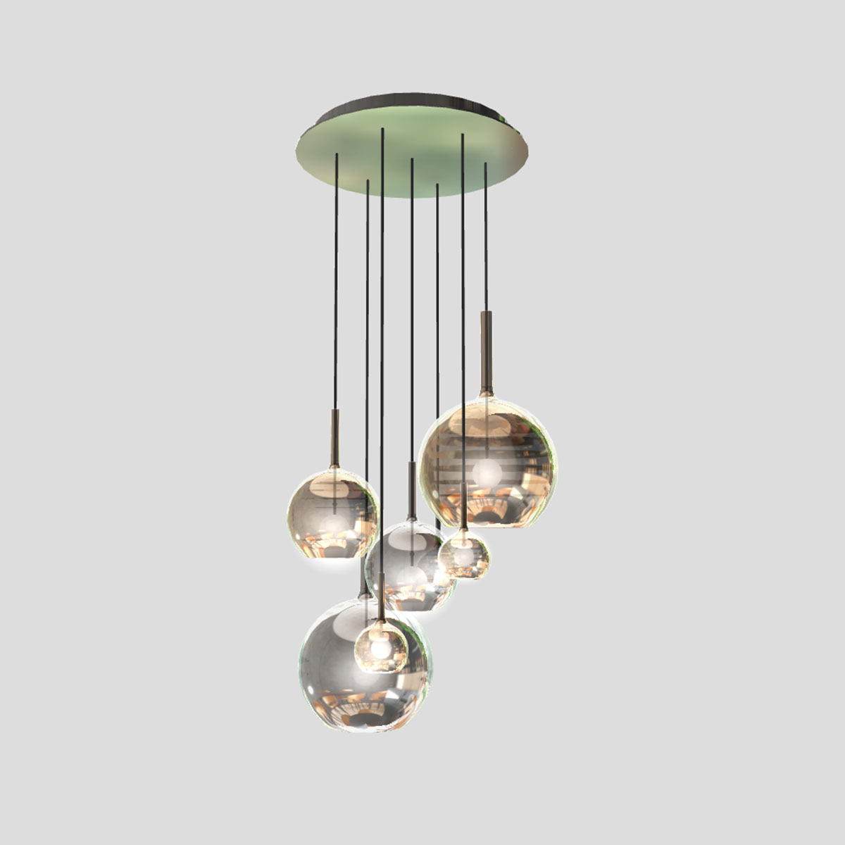Lampen Baldachin für Glo, Lit, Mom 7-fach, Ø: 60 cm x H: 5 cm, Weiß Lampen Baldachin für Glo, Lit, Mom 7-fach, Ø: 60 cm x H: 5 cm, Titanium