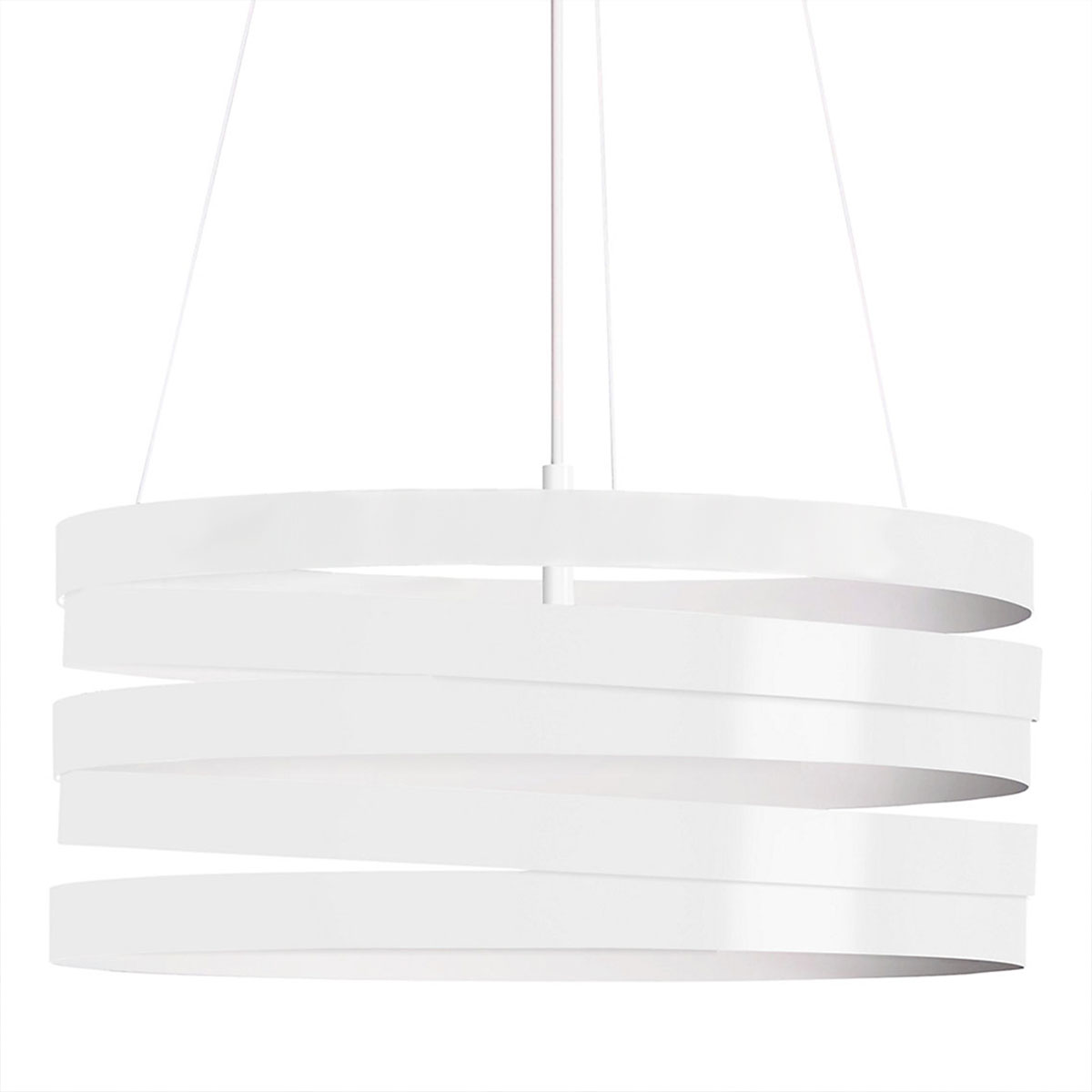 Band Pendelleuchte, Ø: 50 cm, H: 30 cm, Weiß, E27 Band Pendelleuchte, Ø: 50 cm, H: 30 cm, Weiß, LED
