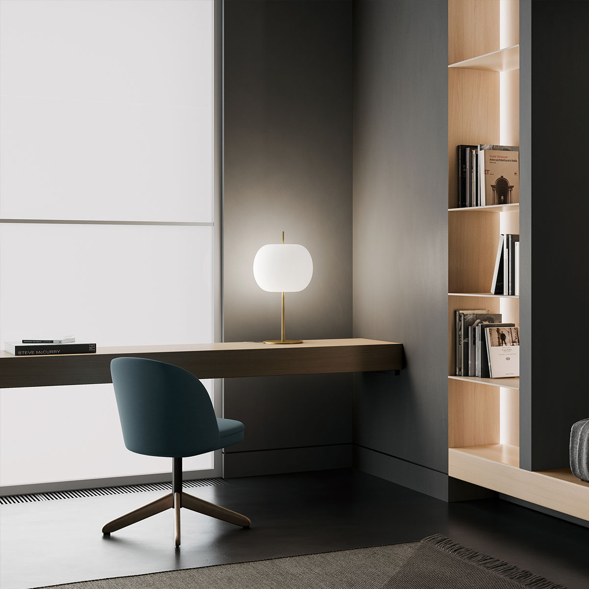 Kushi XL Tischleuchte, Ø: 33 cm, H: 61 cm, Kupfer