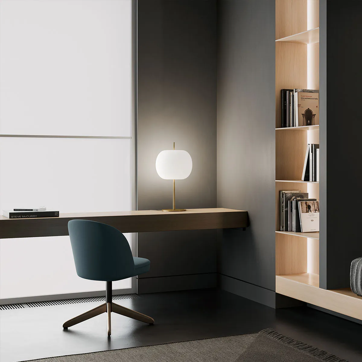 Kushi XL Tischleuchte, Ø: 33 cm, H: 61 cm, Kupfer