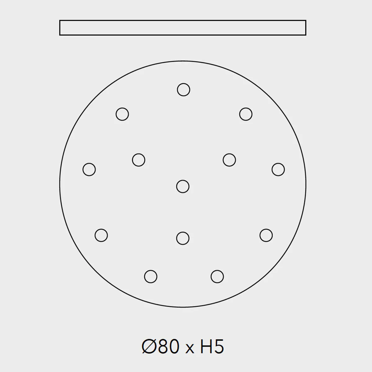 Lampen Baldachin für Glo, Lit, Mom 13-fach, Ø: 80 cm x H: 5 cm, Titanium