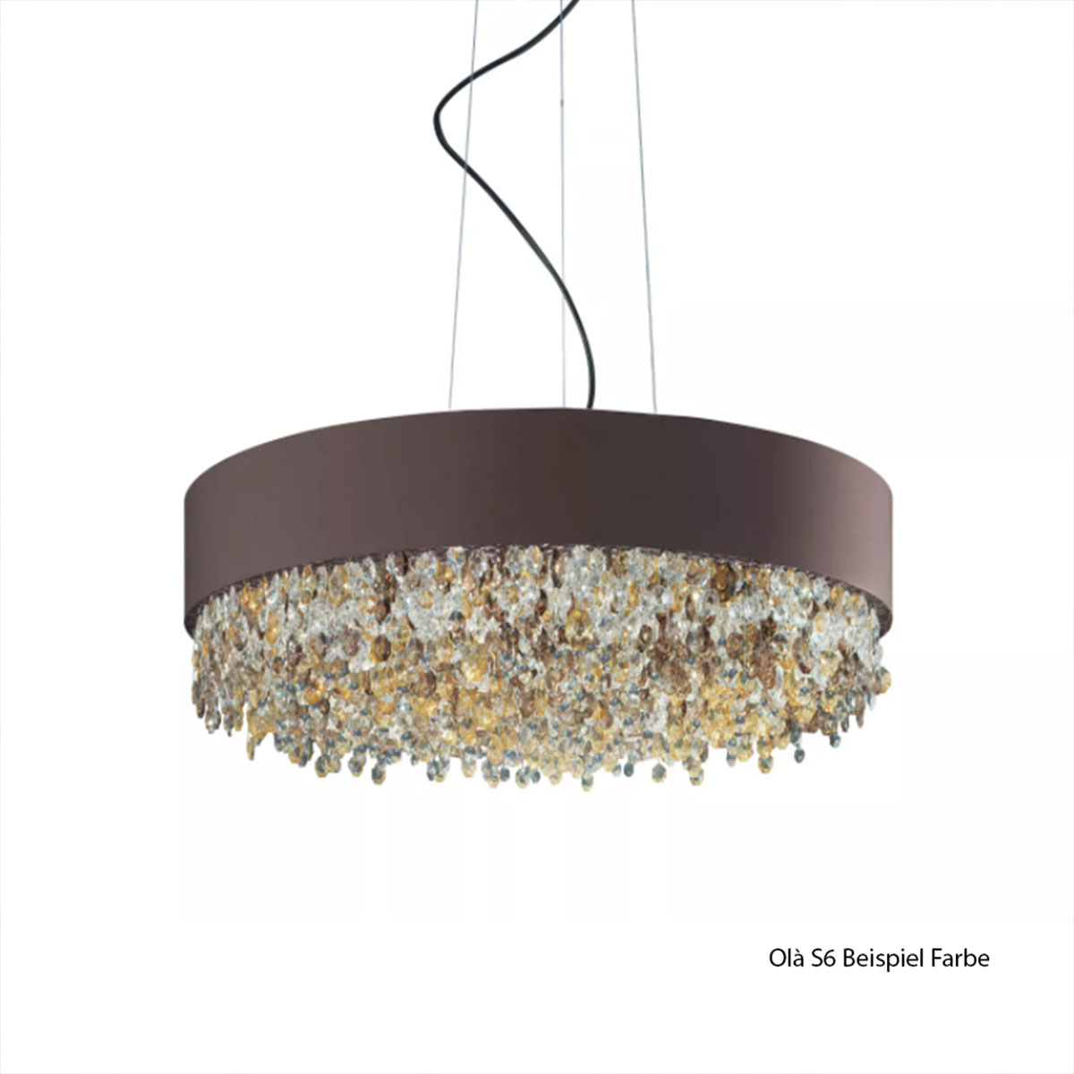 Masiero Olà S2 15 Pendelleuchte Pendelleuchten - elegantes Designerlicht aus Glas und Metall, Farbe Bronze