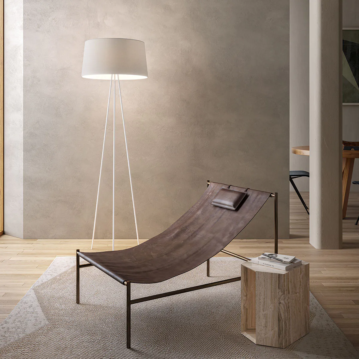 Tripod Floor Stehleuchte, H: 175 cm, Mokka