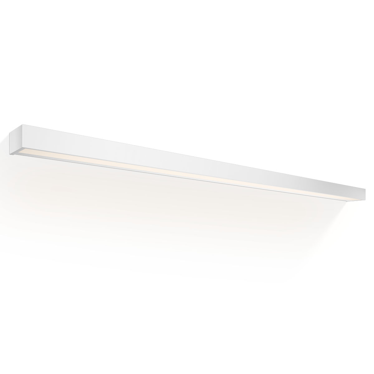 Decor Walther Box 150 N LED Wandleuchte Bad, Weiß matt, B: 150 cm, Warmweiß 3000K – moderne Wandlampe fürs Bad