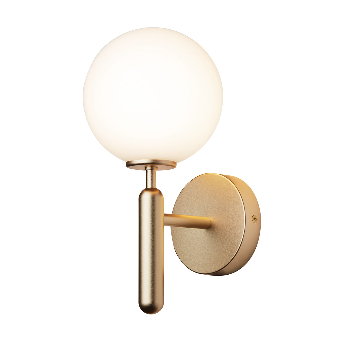 Miira Wandleuchte, Ø: 17,5 cm, H: 28,5 cm, Messing, Opalglas