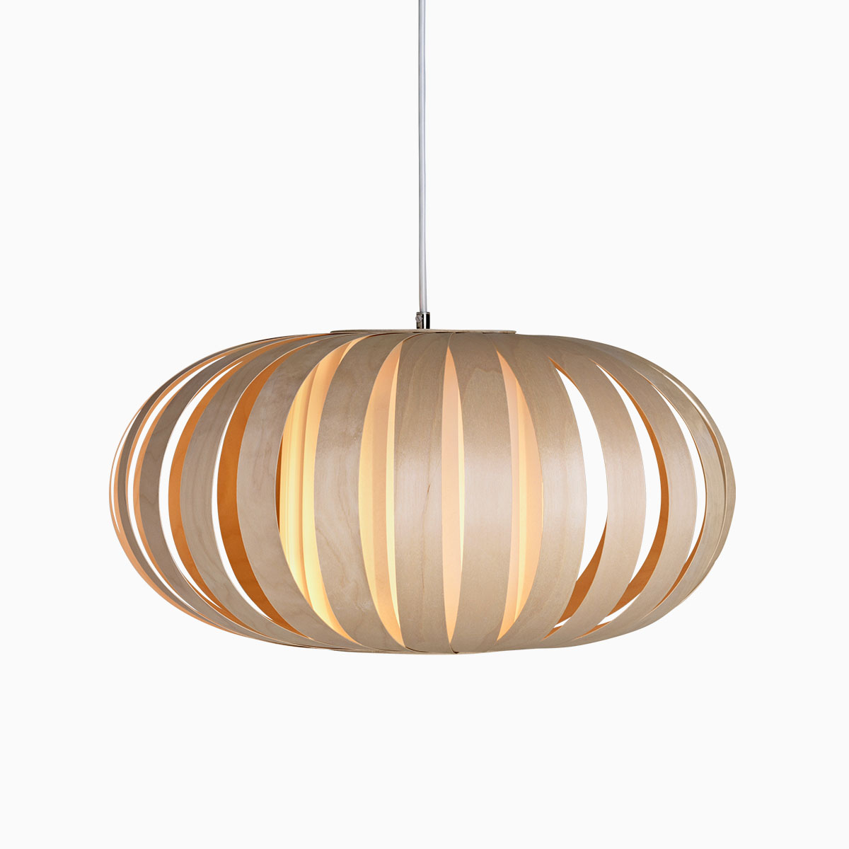 ST903 Pendelleuchte, Birke Natur, Ø: 58 cm, H: 28 cm