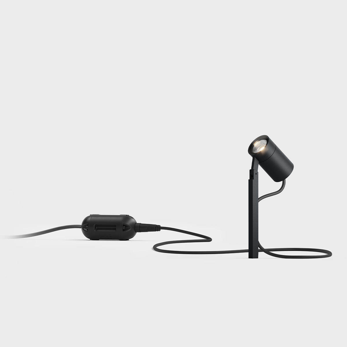 IP44.de piek mini Erdspießleuchte, Connect, H: 28 cm, B: 6,7 cm, Deep Black Kleine außen Erdspießleuchte mit Kabel in schwarz