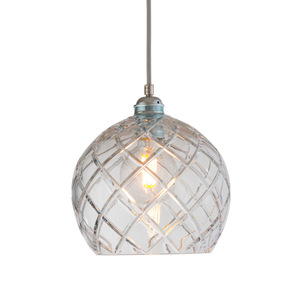 Rowan Pendelleuchte Crystal M Ø 22 cm, Silber, Large Check