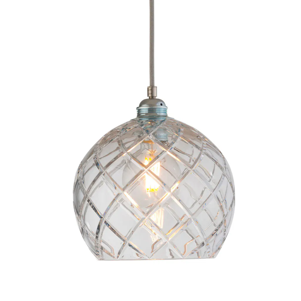Rowan Pendelleuchte Crystal M Ø 22 cm, Silber, Large Check