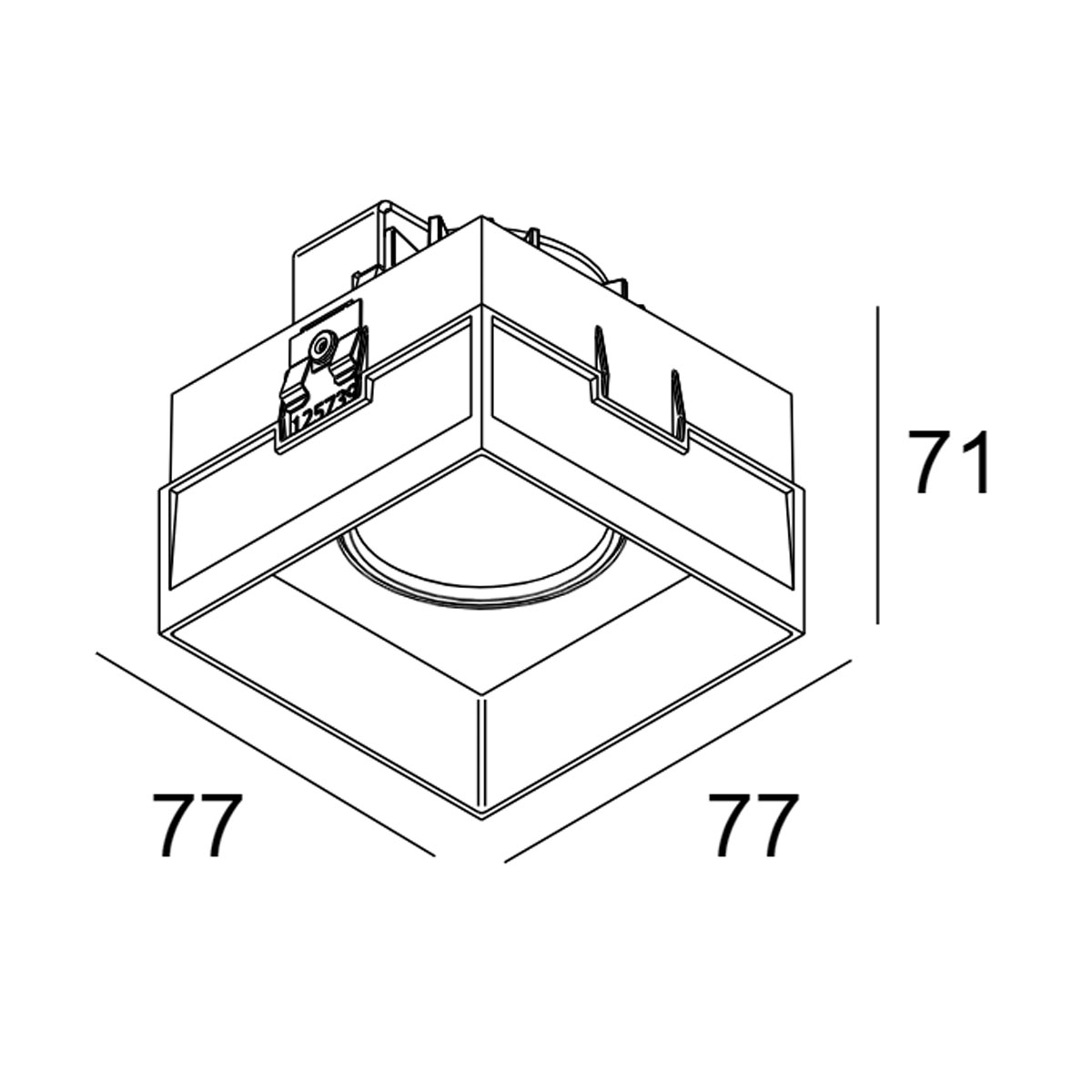 CARREE TRIMLESS LED IP IP44 Einbaustrahler, L: 7,7 cm, B: 7,7 cm, Extra-Warmweiß 2700K