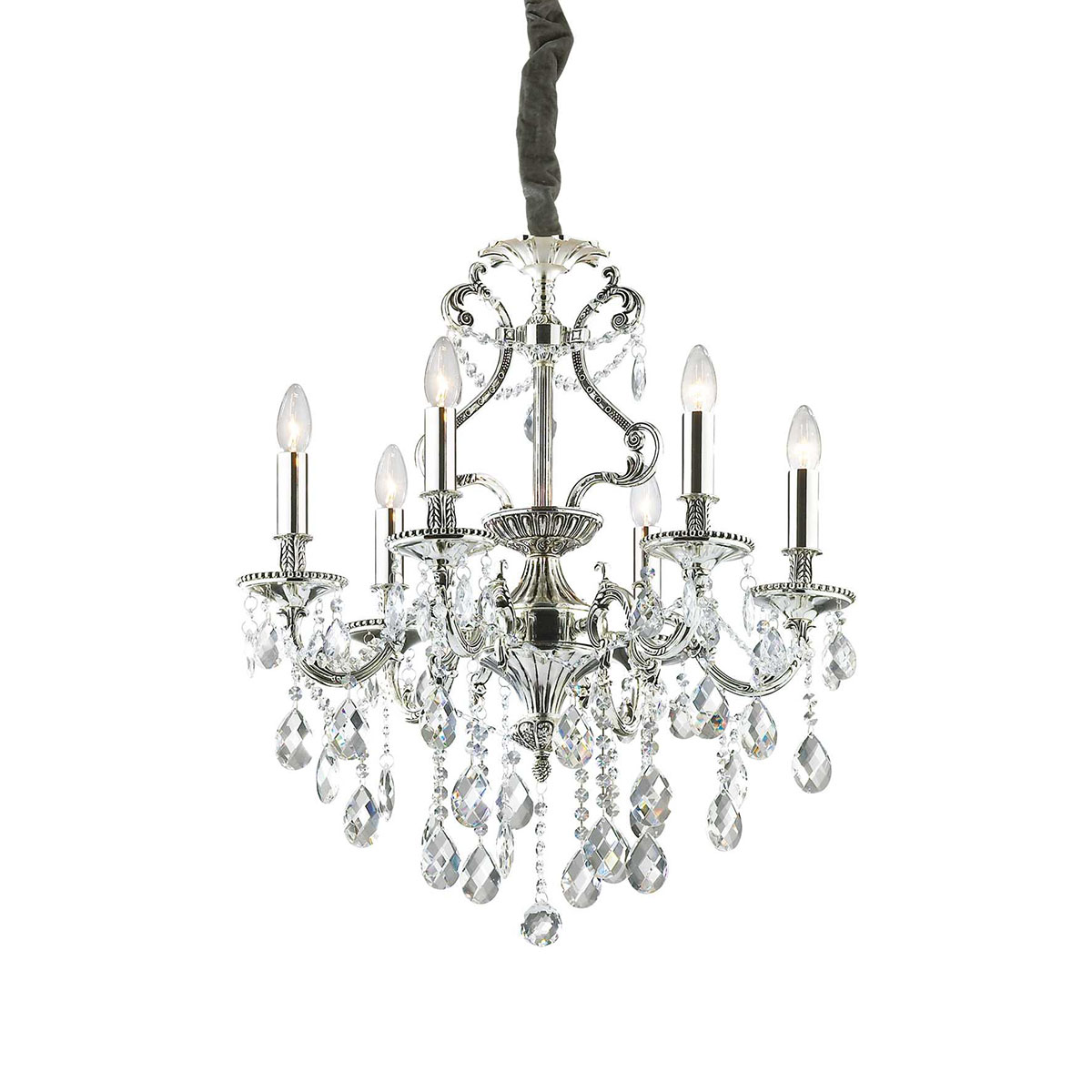 Gioconda SP6 Kronleuchter 6-flammig, Silber, Ø: 62 cm