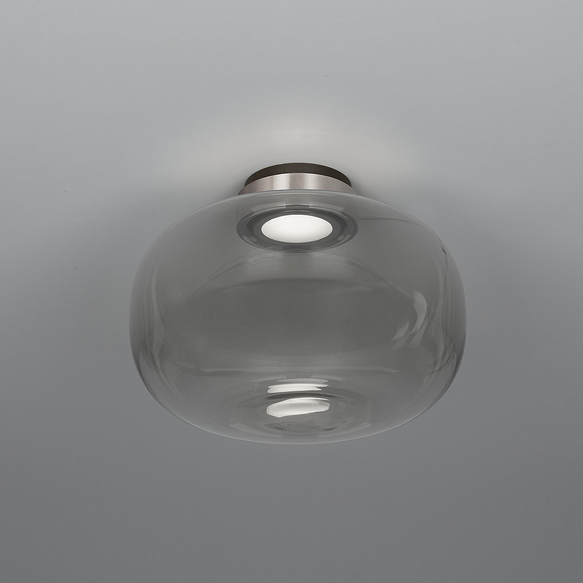 Legier 557.74 Deckenleuchte, Schwarz & Hellgrau, Rauchglas