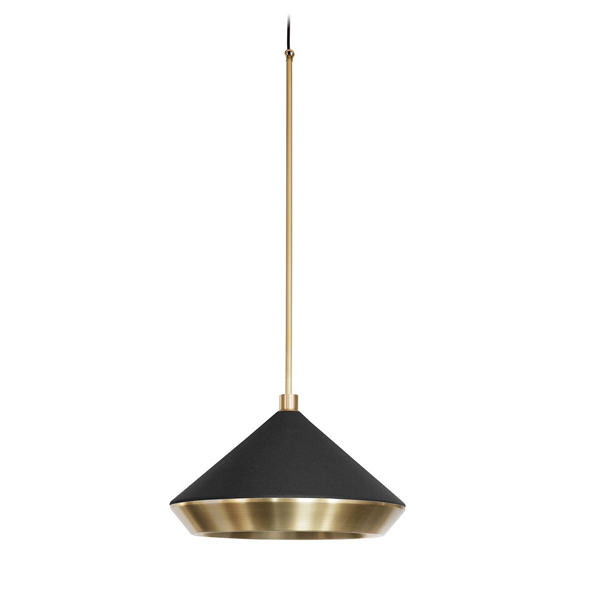 blendfreies Licht: Bert Frank Shear Hängeleuchte, Ø: 50 cm, Weiß – gefertigt aus gebürstetes Messing und gebürstetes Aluminium, luxuriöse Verarbeitung, Shear-Serie mit geometrischem Luxusdesign