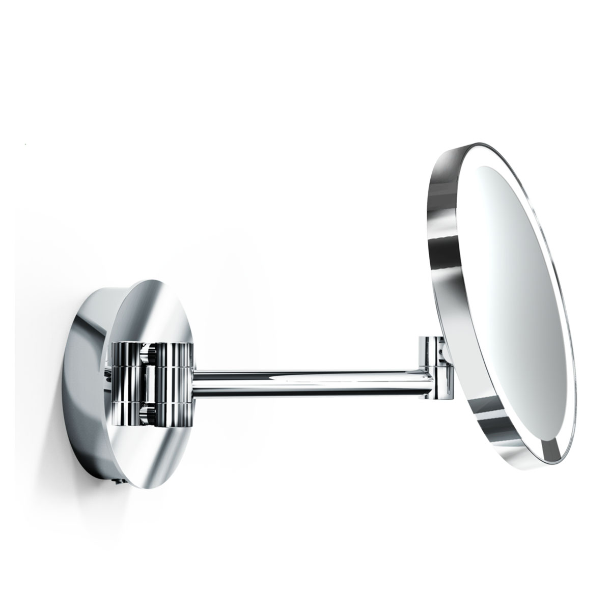 Exklusiver Schminkspiegel mit Licht – Serie Just Look Plus WR Akku Schminkspiegel mit Licht Bad, H: 21,5 cm, B: 37 cm, Chrom, 7x Vergrößerung von Decor Walther