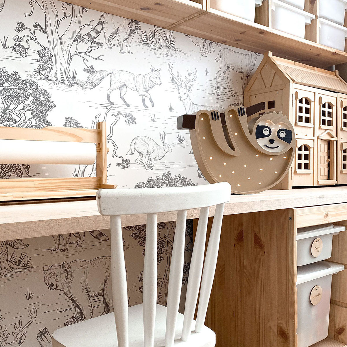 Kinder Nachtlicht Faultier, Holz, handgemacht Kinder Nachtlicht Faultier, Holz, handgemacht