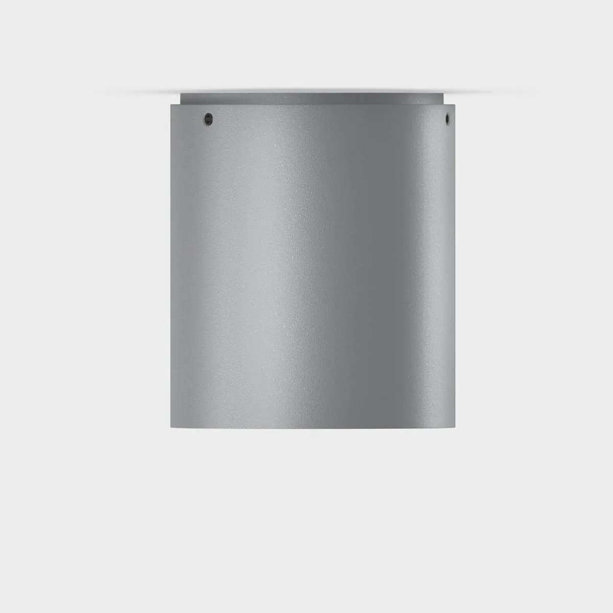 IP44-upR-außen-deckenleuchte-grau-2: Zylinderförmige Deckenleuchte für außen in der Farbe grau – warmweiß für Balkon