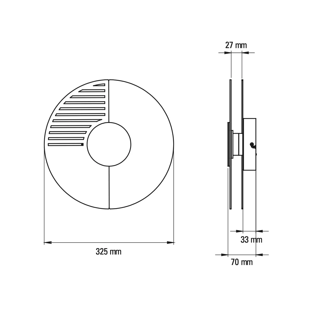 Midnight 325 Solid Wandleuchte, Ø: 32,5 cm, 7,5W, 2700K - Ausstellungsstück Midnight 325 Solid Wandleuchte, Ø: 32,5 cm, 7,5W, 2700K - Ausstellungsstück