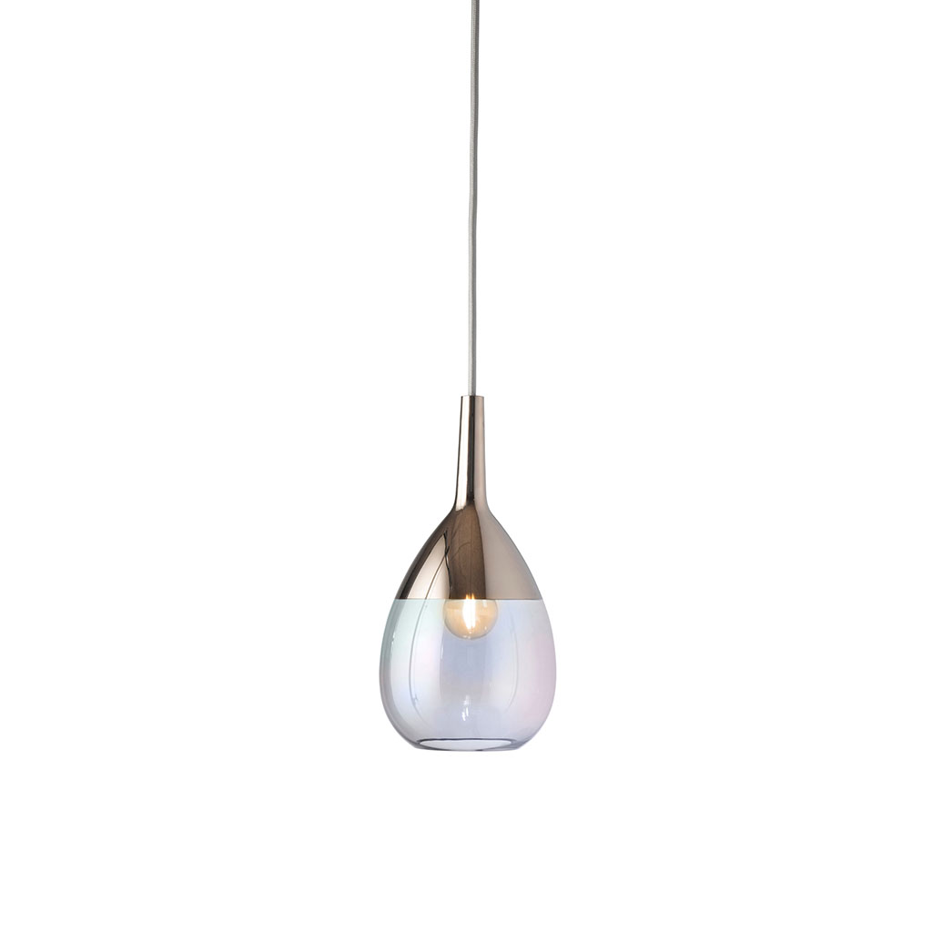 Lute Pendelleuchte S Ø 14 cm, Chameleon, Platinum