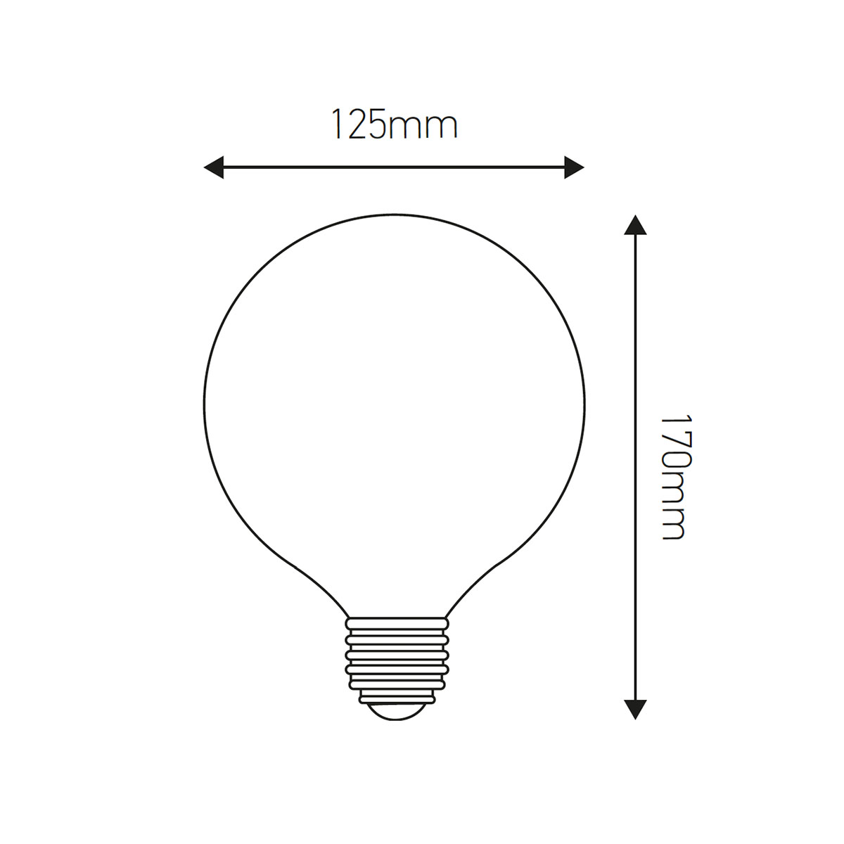 Globe G95 LED filament 10W E27 2700K 1250lm milky dimmbar