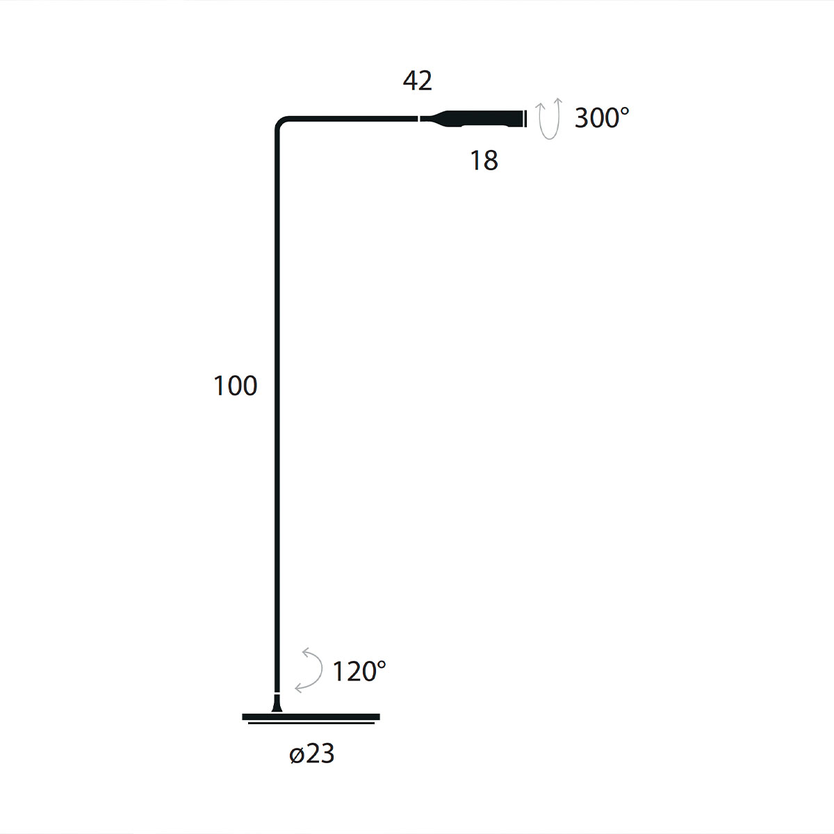 Flo Lounge Stehleuchte, H: 100 cm, Gunmetal, Extra-Warmweiß 2700K
