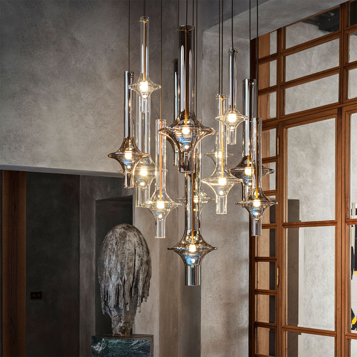 Penta Light Wonder 1504-20 Pendelleuchte Hängelampe – mundgeblasenes Glas in Schwarz, moderne Formsprache, stimmungsvolles Licht, geeignet fürs Schlafzimmer, ideal über Esstisch, Küche oder Wohnzimmer