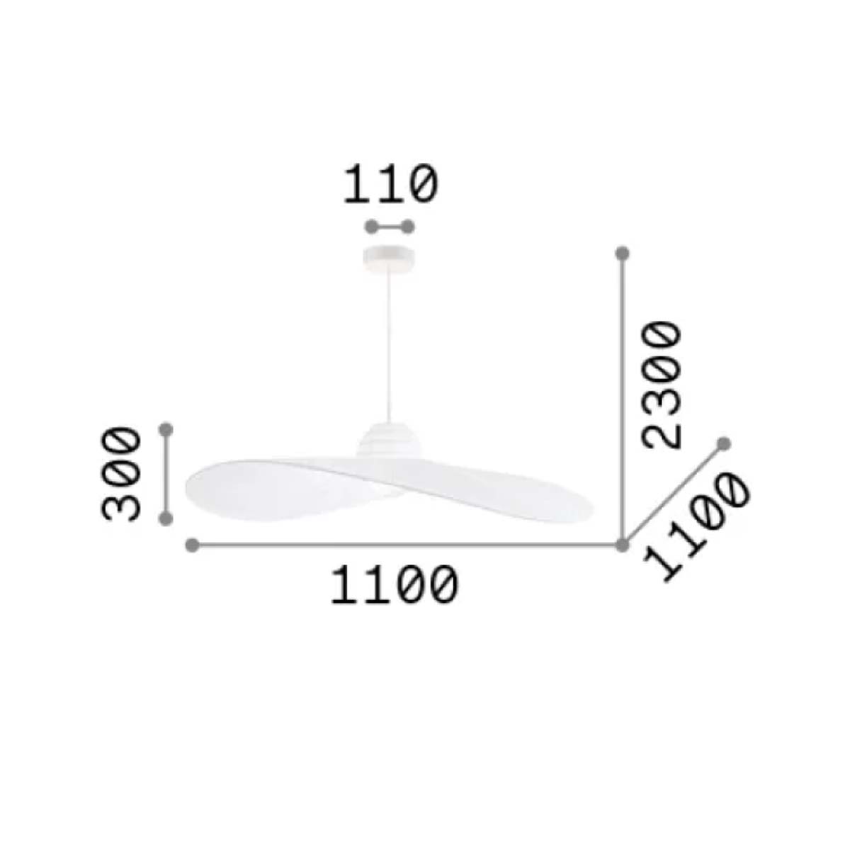Madame SP1 Pendelleuchte, Ø: 110 cm, Schwarz