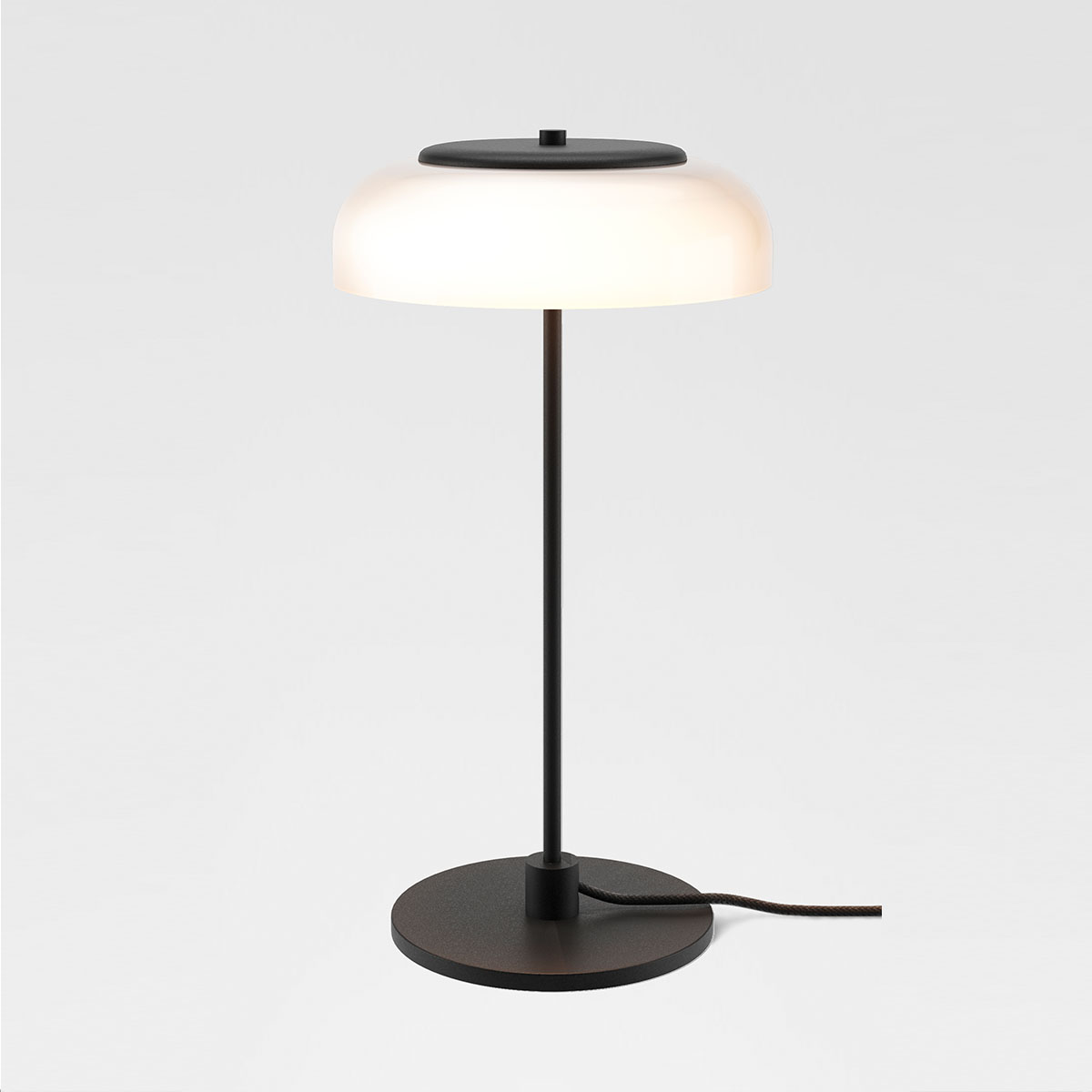 Blossi Tischleuchte, Ø: 23 cm, H: 44 cm, Schwarz & Opalglas Blossi Tischleuchte, Ø: 23 cm, H: 44 cm, Schwarz & Opalglas