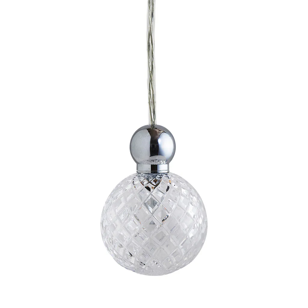Uva Pendelleuchte Crystal M Ø 7 cm, Small check, Silber, für Multi-Baldachin