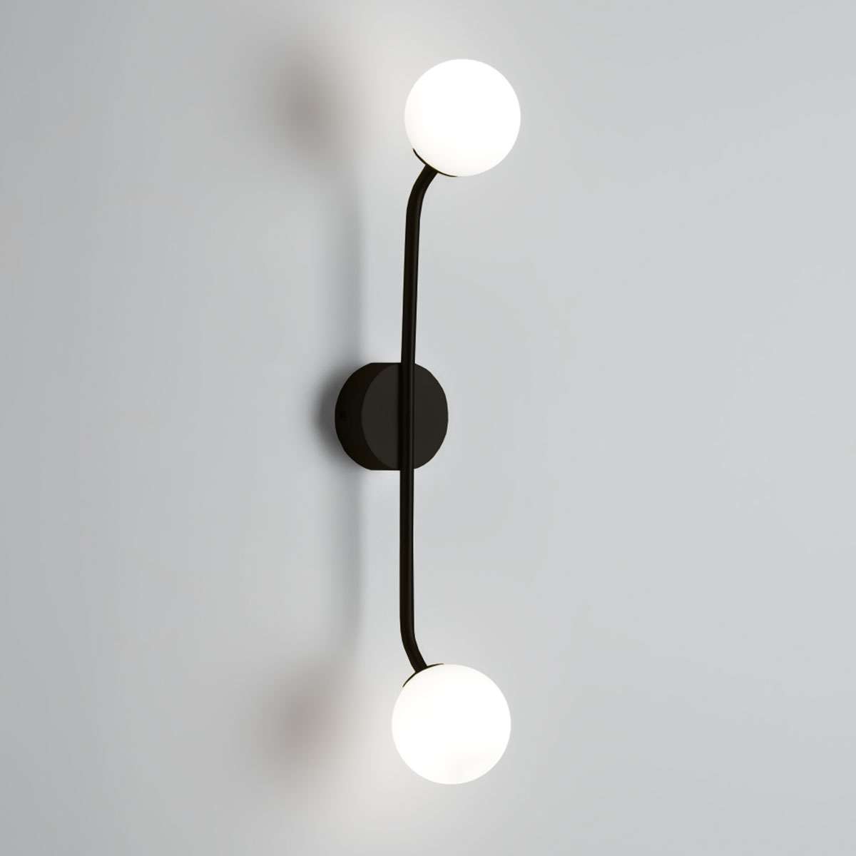 Decor Walther Pep Two Wandleuchte Bad, H: 49,5 cm, B: 8 cm, Schwarz matt – technische Details & Abmessungen