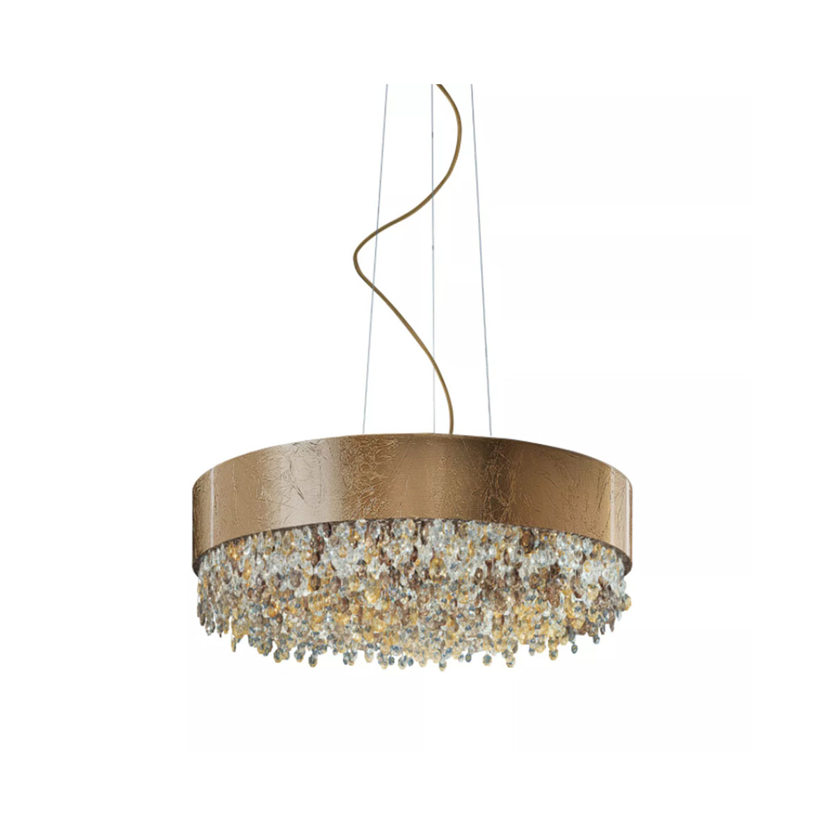 Masiero Olà S6 90 Pendelleuchte Pendelleuchten - elegantes Designerlicht aus Glas und Metall, Farbe Gold