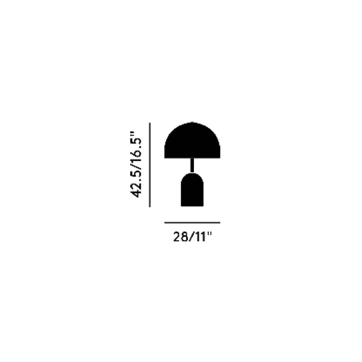 Tom Dixon Bell LED Tischleuchte, H: 42,5 cm, Silber